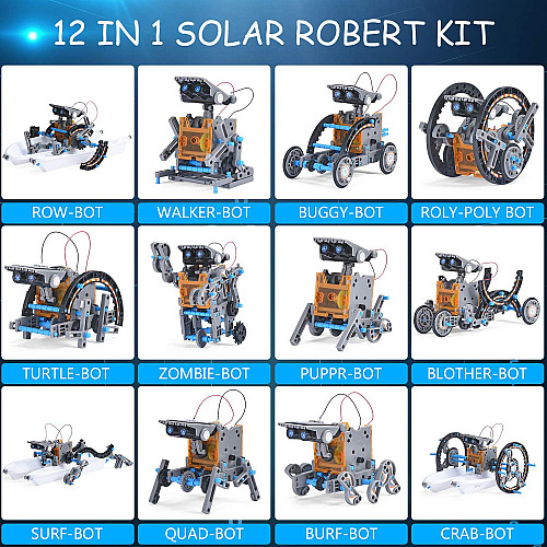Научный STEM набор 12-в-1 Роботы на солнечной батарее от AESGOGO