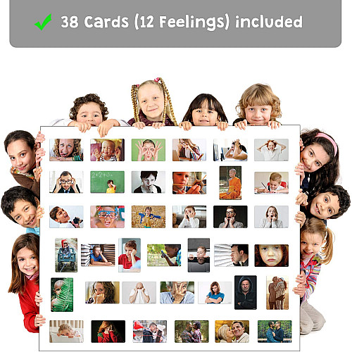 Развивающий набор фотокарточки Эмоции (38 карточек) от Attractivia