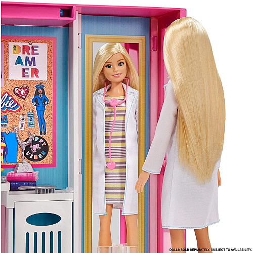 Шкаф для Барби, с одеждой и обувью, обзор