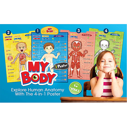 Навчальний інтерактивний набір плакатів Моє тіло (4 шт) від BEST LEARNING