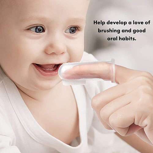 Набір кольорових дитячих зубних щіток на палець (6 шт)