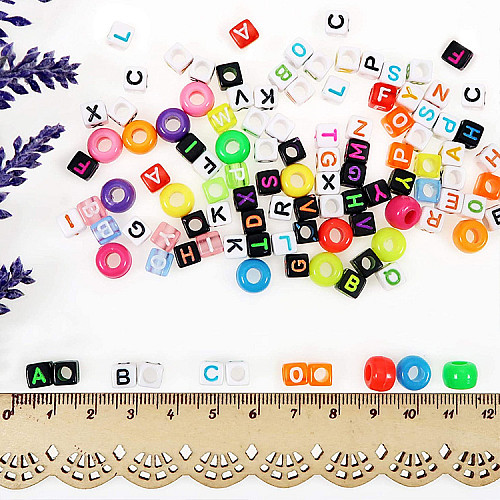 Набір для творчості різнокольорові намистини з буквами (1500 шт, 6 видів) від Obetty