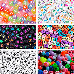 Набор для творчества разноцветные бусины с буквами (1500 шт, 6 видов) от Obetty
