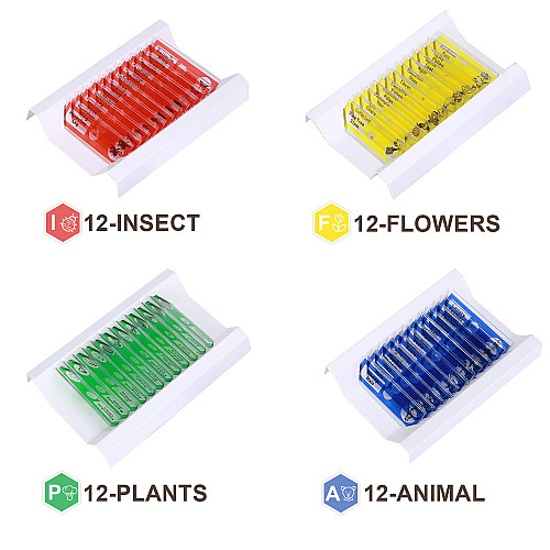 Науковий набір слайди Комахи, квіти, рослин і тварини (4 набори по 12 шт в кожному)
