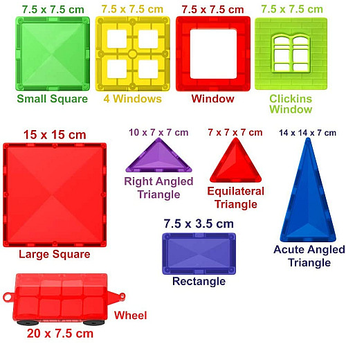 Развивающий магнитный 3D конструктор Цветные блоки (57 шт)