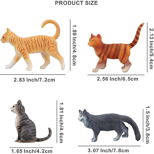Розвиваючий набір міні фігурки Сірі і руді кішки (8 шт) від Toymany