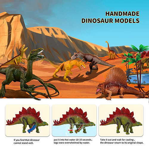 Развивающий набор Реалистичные динозавры с ковриком (9 шт) от TEMI