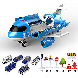 Набір Інерційний поліцейський літак з машинками (18 елементів) від Obetty