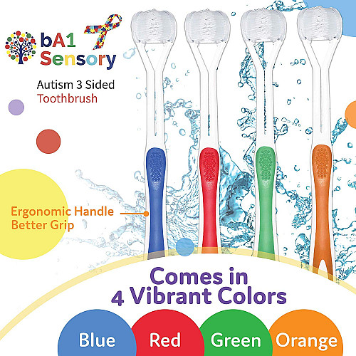 Набор трехсторонних зубных щеток для детей с расстройствами аутического спектра (3 шт)