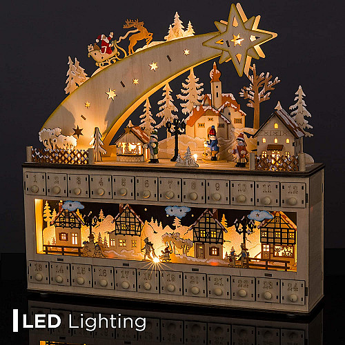 Адвент календарь Рождественская звезда с LED подсветкой