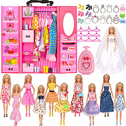 Розвиваючий набір Шафа з одягом для ляльки (11 комплектів одягу)