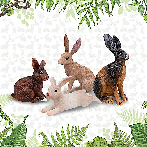 Развивающий набор мини фигурки Кролики зайчики (10 шт) от Toymany