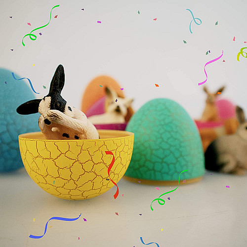 Розвиваючий набір міні фігурки Кролики і пасхальні яйця (6 + 6 шт) від Toymany