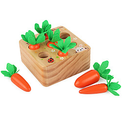 Развивающий деревянный набор Монтессори Морковки от Obetty