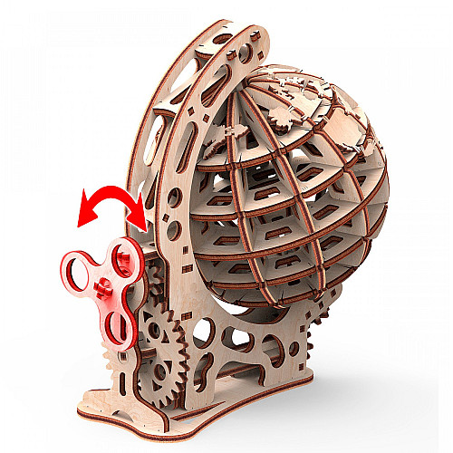 Деревянный 3D конструктор Глобус (125 деталей)