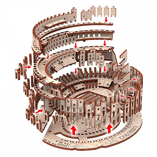Механический 3D конструктор Колизей (305 деталей)