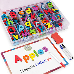 Развивающий набор цветные магнитные буквы с магнитной доской (234 шт) от Gamenote