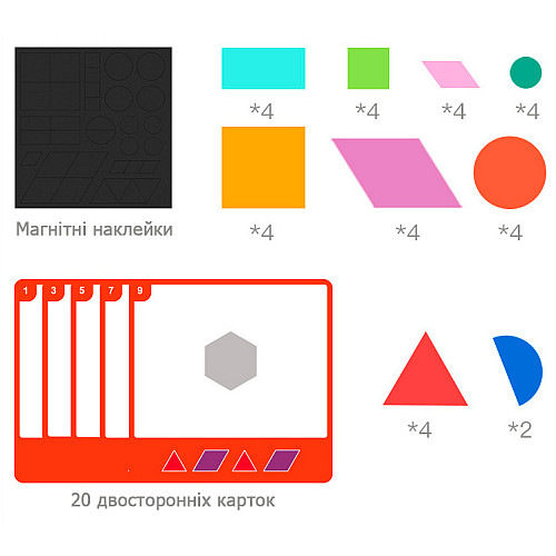 Развивающий набор Магнитный пазл танграм с доской для рисования от Obetty