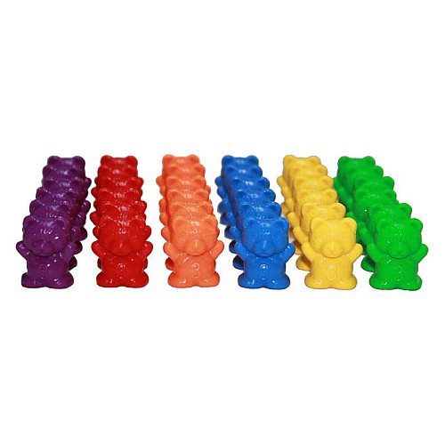 Счетный набор Монтессори разноцветные Мишки (60 шт )