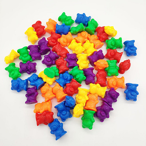 Счетный набор Монтессори разноцветные Мишки (60 шт )