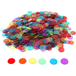 Набір прозорих пластикових фішок для Бінго (100 шт 6 кольорів)
