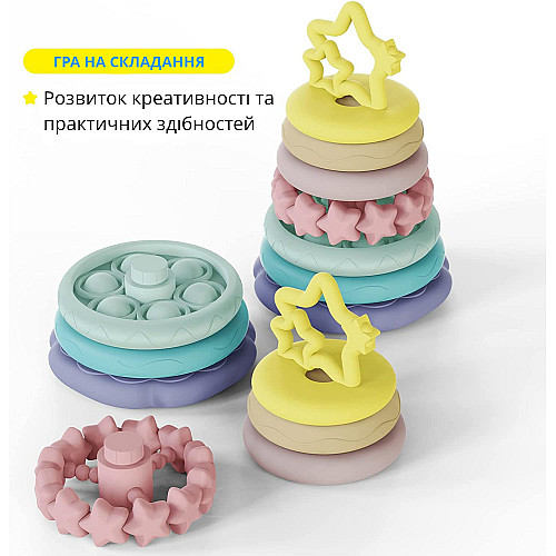 Сенсорна іграшка пірамідка Торт (7 елементів)