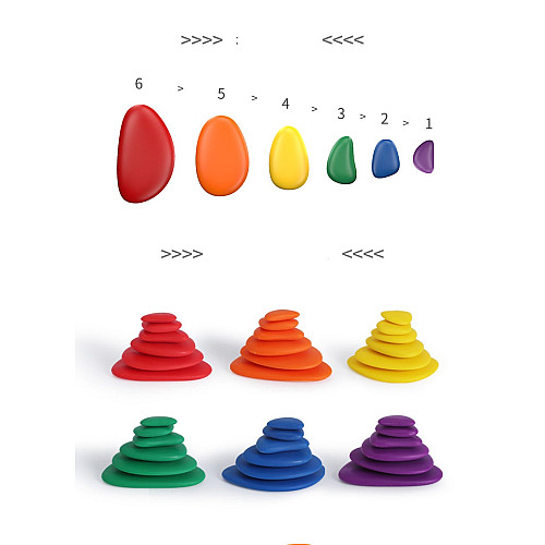 Развивающий набор Цветные камешки галька (36 шт) от Obetty