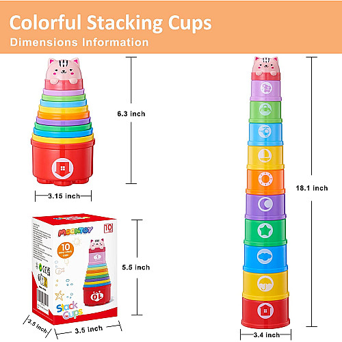 Набор для сортировки Разноцветные чашки (11 шт)