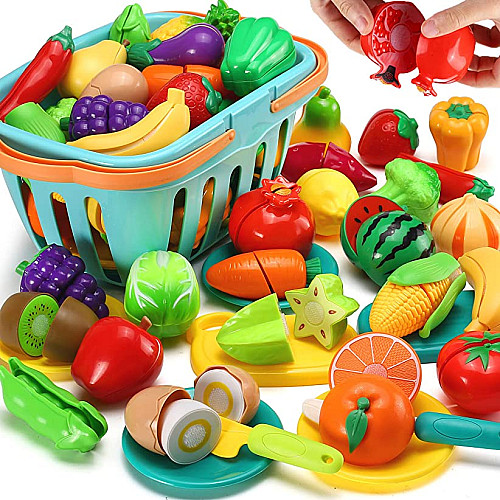 Розвиваючий набір Овочі та фрукти з кошиком (68 предметів) від JOYIN