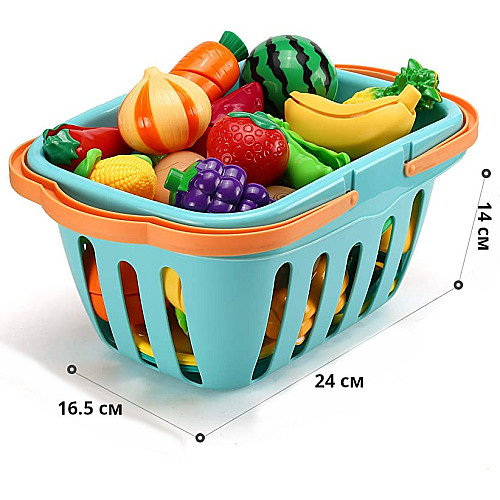 Розвиваючий набір Овочі та фрукти з кошиком (68 предметів) від JOYIN