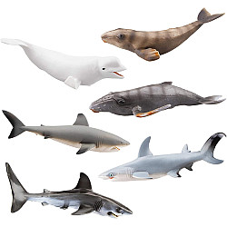 Развивающий набор мини фигурки Акулы и киты (6 шт) от Toymany