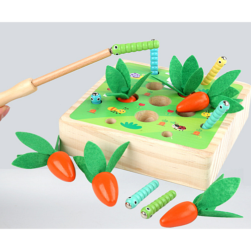 Розвиваюча магнітна гра сортер Морквини і черв'ячки від Obetty