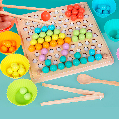 Развивающий деревянный набор сортер Цветные шарики от Obetty