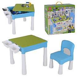 Многофункциональный игровой стол с конструктором Полицейские (505 деталей)