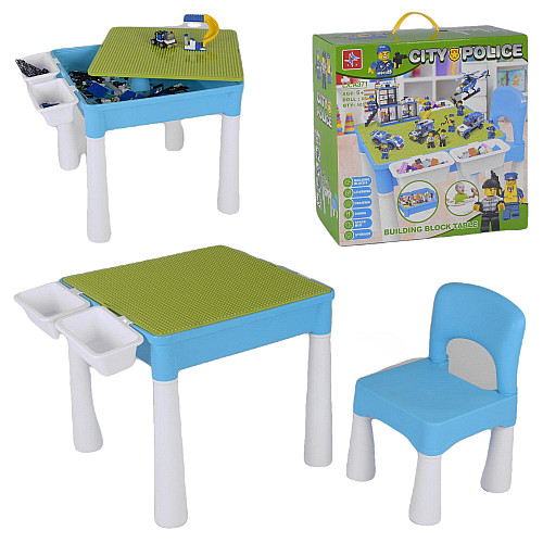 Багатофункціональний ігровий стіл з конструктором Поліцейські (505 деталей)