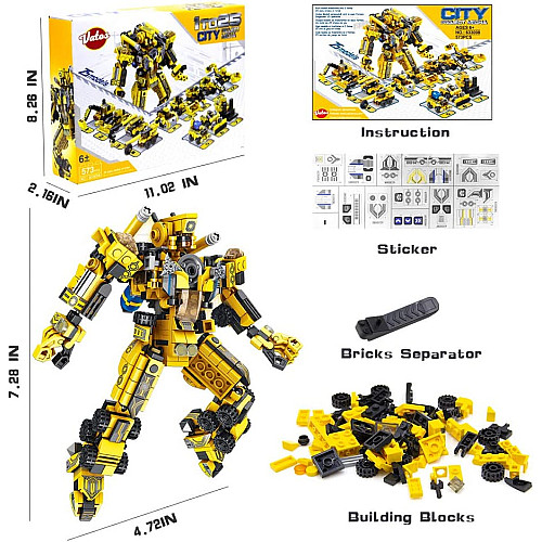 Развивающий строительный STEM набор Робот (577 деталей)