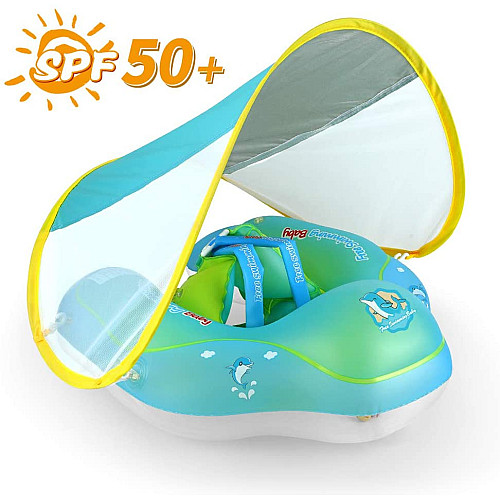 Дитячий надувний круг для плавання з сонцезахисним козирком
