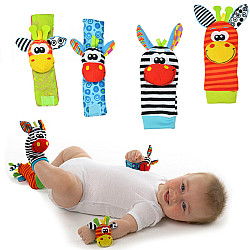 Развивающие тактильные игрушки для малышей (2 носка и 2 браслета)