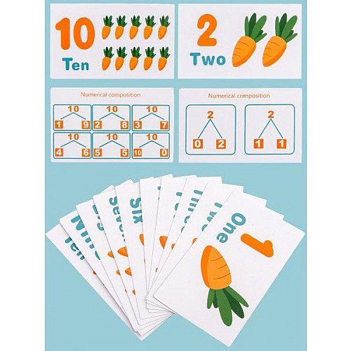 Развивающий набор математические весы Зайчик и морковки
