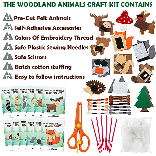 Творческий набор для шитья Лесные животные (12 шт)