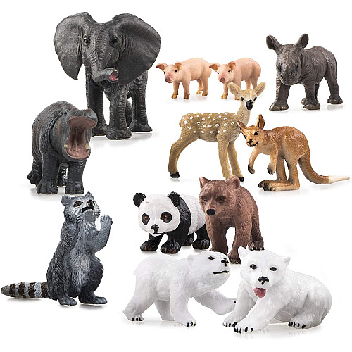 Розвиваючий набір міні фігурки Тварини зоопарку (12 шт) від Toymany
