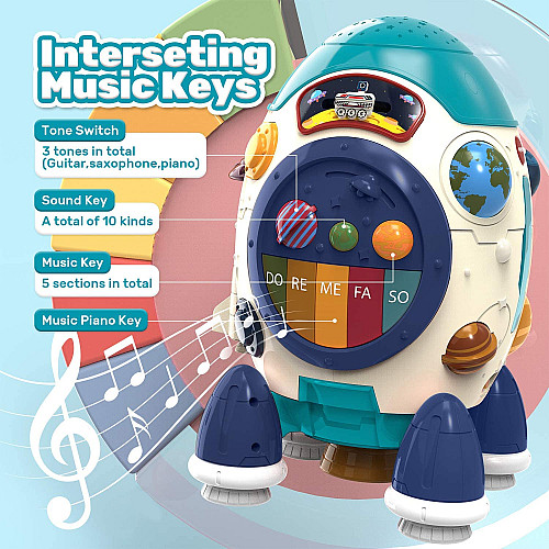 Развивающая интерактивная музыкальная игрушка Космическй корабль от CUTE STONE