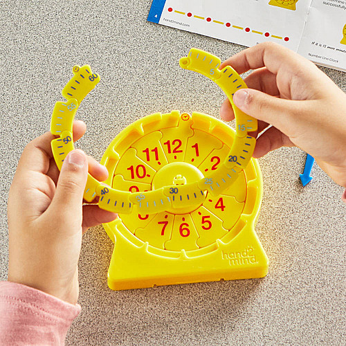 Навчальний аналоговий годинник з числовою лінією (1 шт) від hand2mind