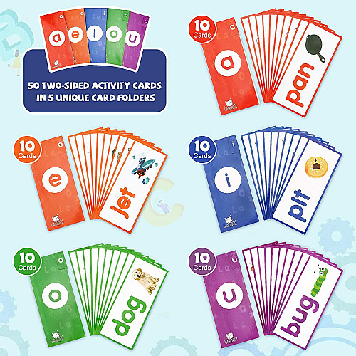 Развивающий набор цветные магнитные буквы с карточками CVC слова (150 шт) от Gamenote