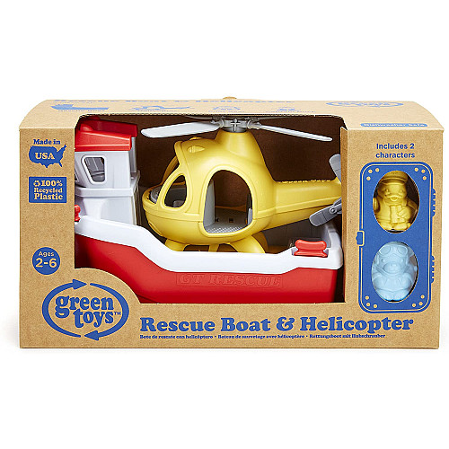Развивающий набор для ванны Лодка с вертолетом от Green Toys