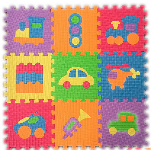 Розвиваючий ігровий килимок пазли Транспорт (9 шт)