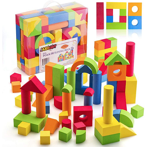 Строительный набор Мягкие разноцветные блоки (108 шт) от JaxoJoy