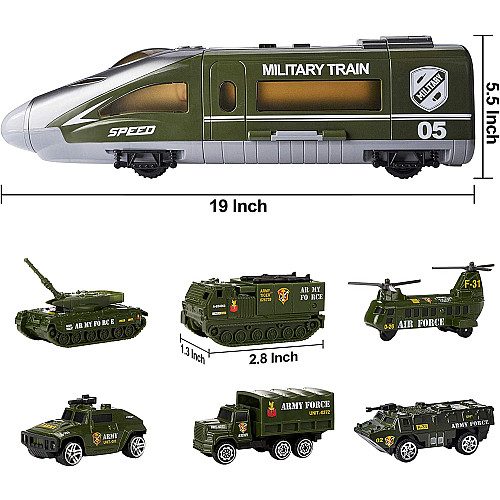 Развивающий набор Поезд с военной техникой (7 шт) от JOYIN