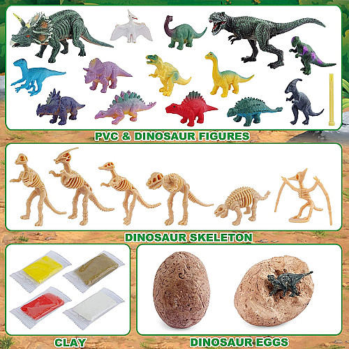 Адвент календар Динозаври скелети (24 фігурки) від JOYIN