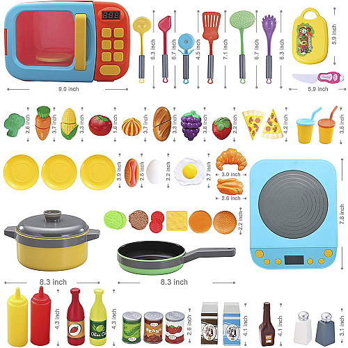Развивающий набор СВЧ, индукционная печь и продукты (45 предметов) от JOYIN